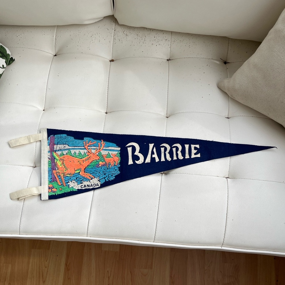 Vintage Barrie Ontario pennant